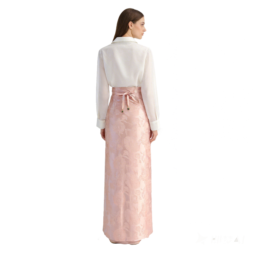 Silk Satin High-Waist Skirt (Elastic Waist)