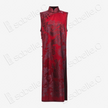 Crimson Phoenix Vintage Silk Satin Qipao - 古董真絲老緞旗袍