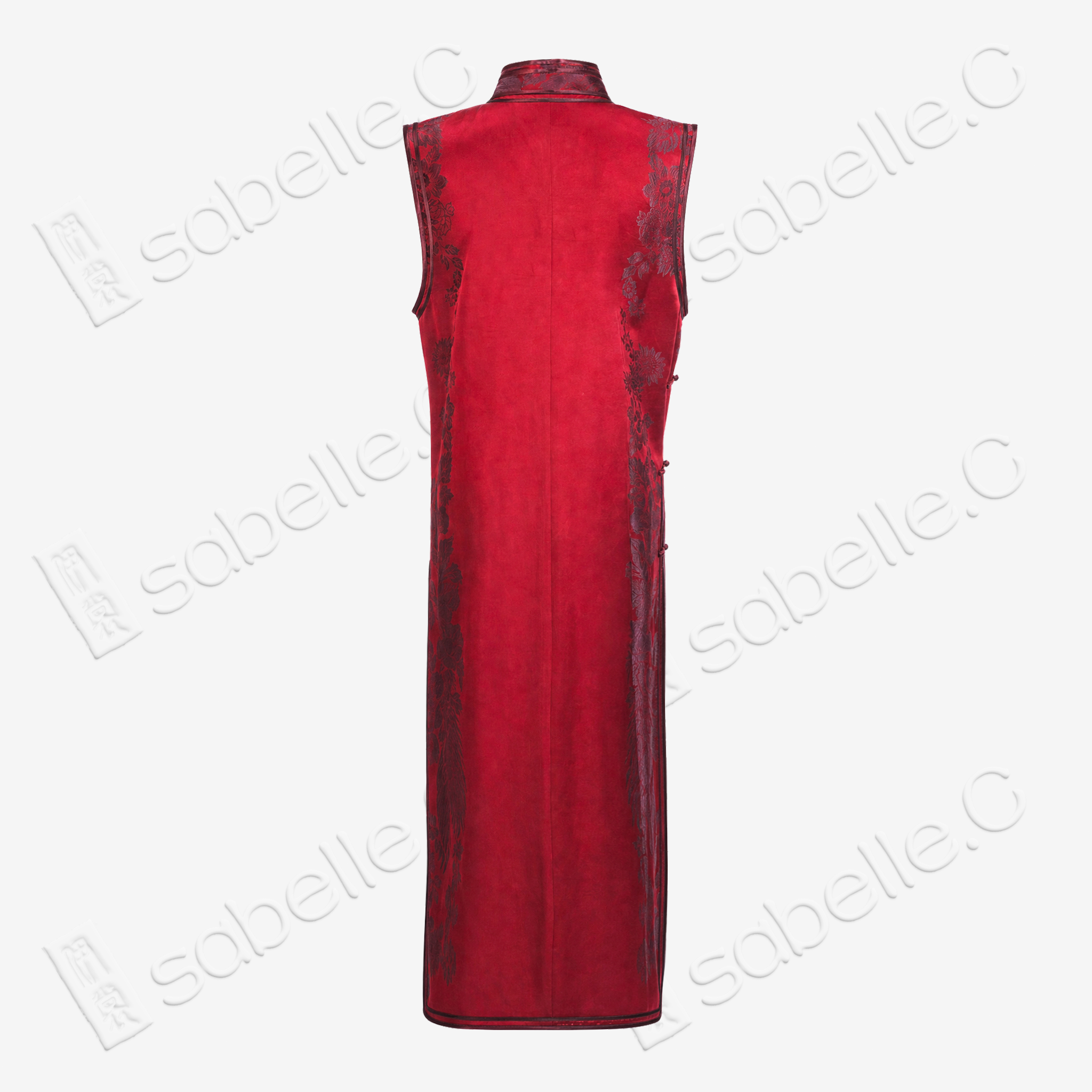 Crimson Phoenix Vintage Silk Satin Qipao - 古董真絲老緞旗袍