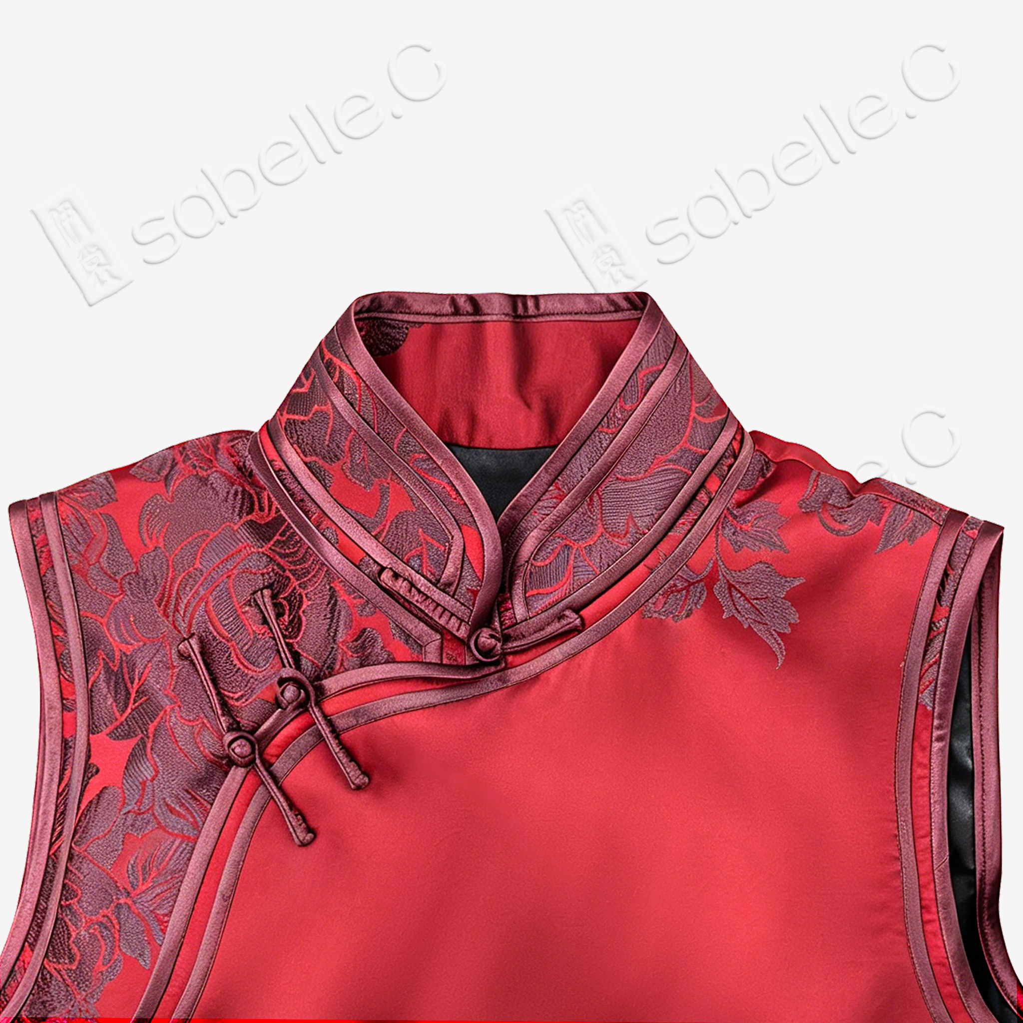 Crimson Phoenix Vintage Silk Satin Qipao - 古董真絲老緞旗袍
