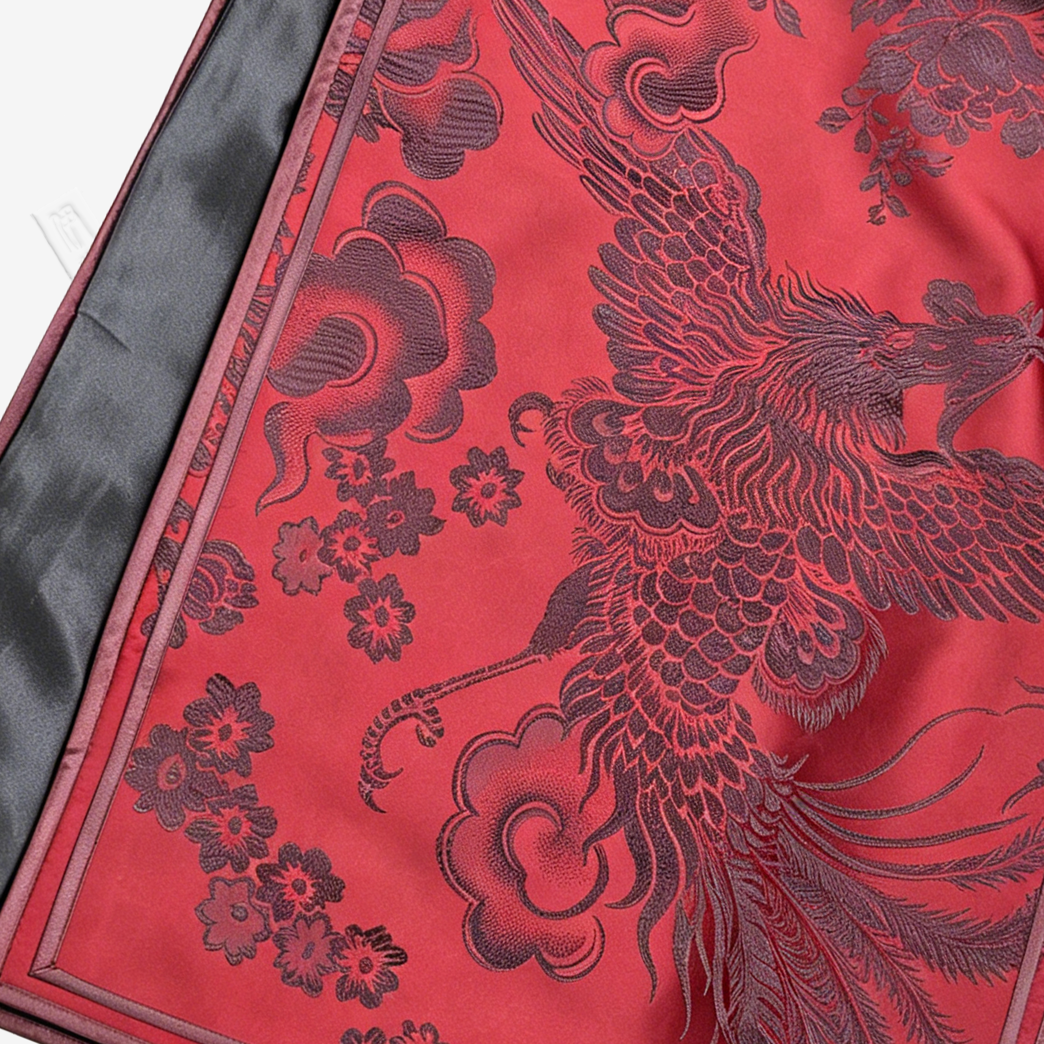 Crimson Phoenix Vintage Silk Satin Qipao - 古董真絲老緞旗袍