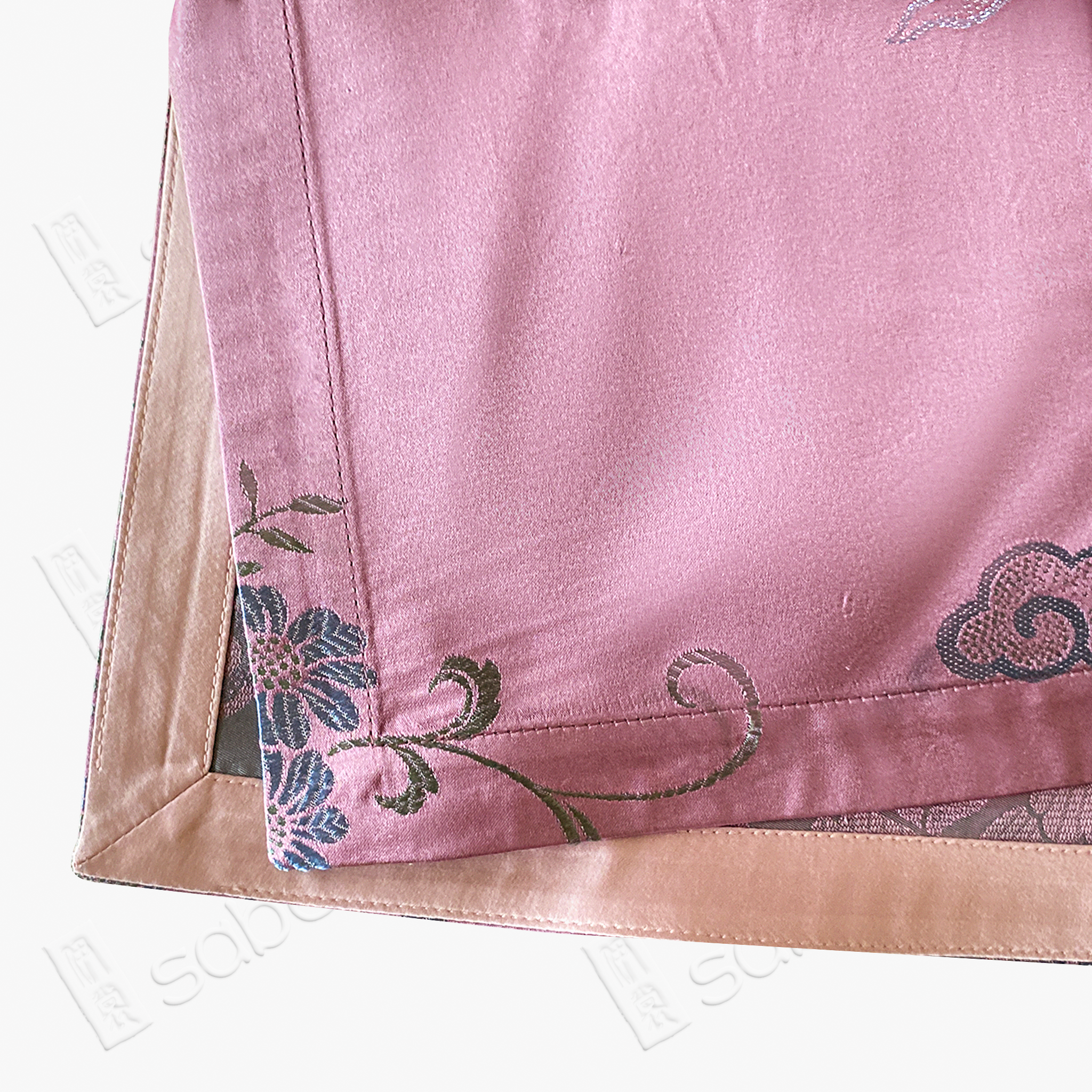 Peach Mist Phoenix Brocade Antique Silk Slip Dress - 「桃霧鳳綺」古董真絲吊帶裙