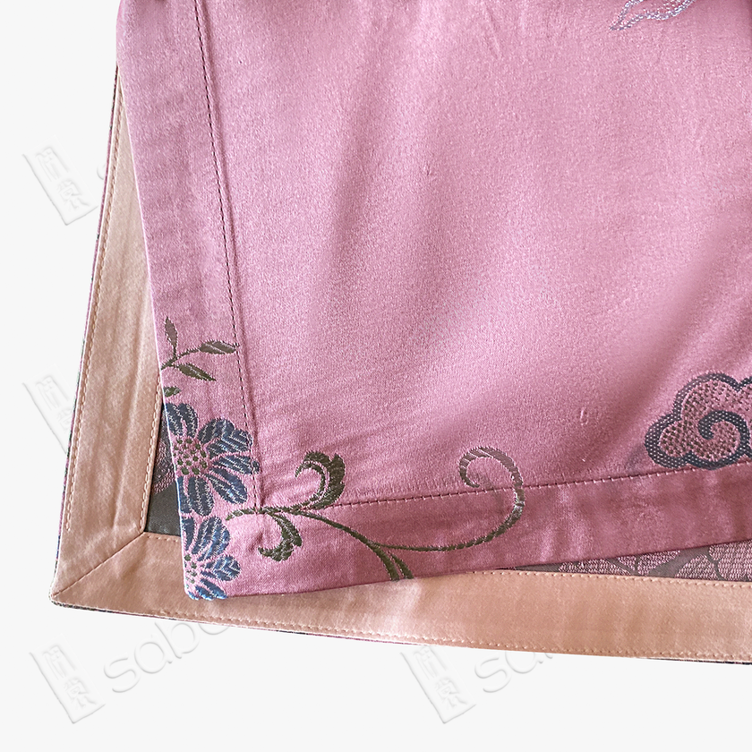 Peach Mist Phoenix Brocade Antique Silk Slip Dress - 「桃霧鳳綺」古董真絲吊帶裙