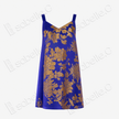 Sapphire Firmament Gilded Splendor Antique Silk Slip Dress - 「藍宸鎏華」古董真絲吊帶裙