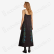 Dark Brown Azure Dragon Antique Silk Long Slip Dress - 「玄棕蒼龍」古董真絲吊帶長裙
