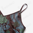 Dark Brown Azure Dragon Antique Silk Long Slip Dress - 「玄棕蒼龍」古董真絲吊帶長裙