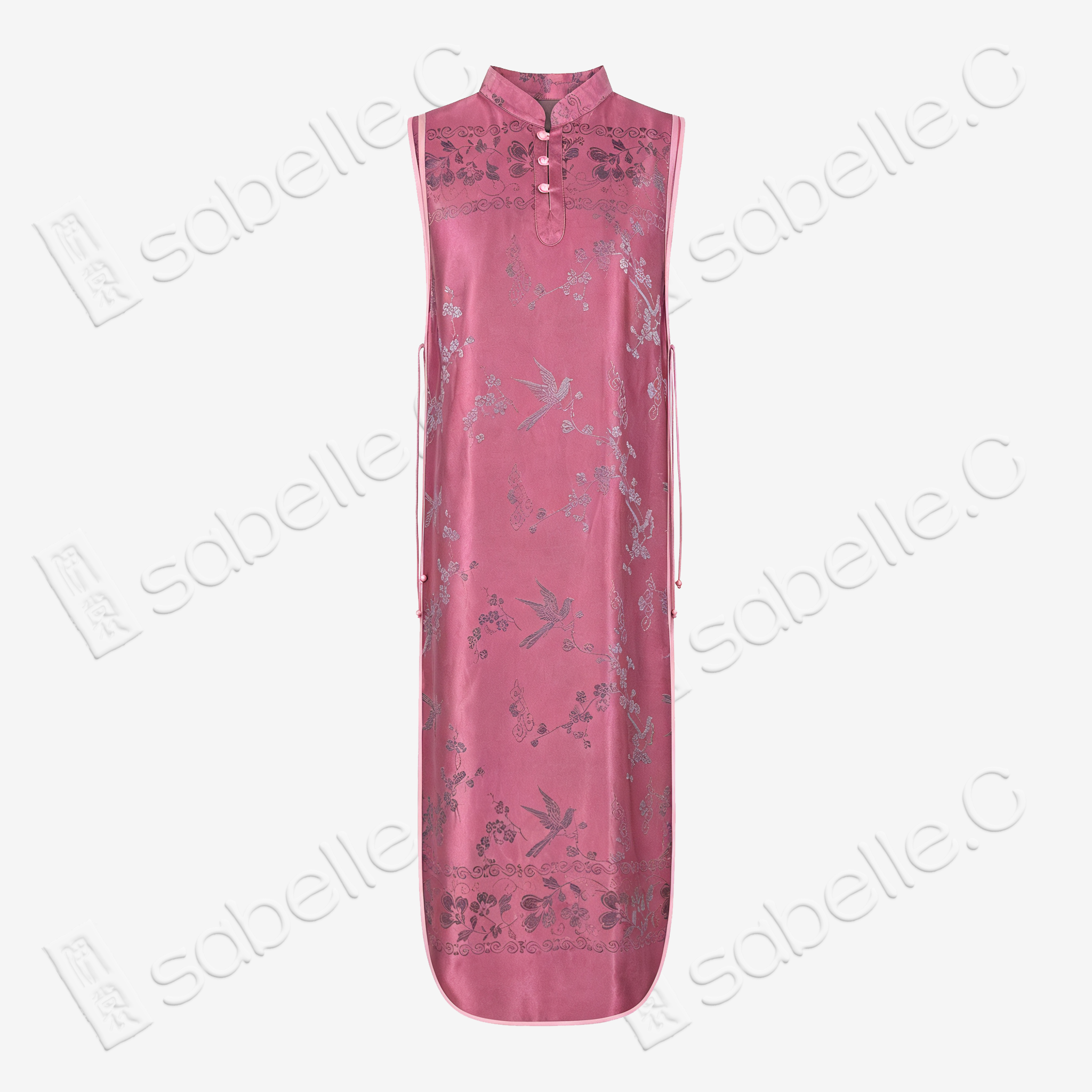 Magpie & Plum Antique Silk Qipao - 「喜上眉梢」古董真絲旗袍