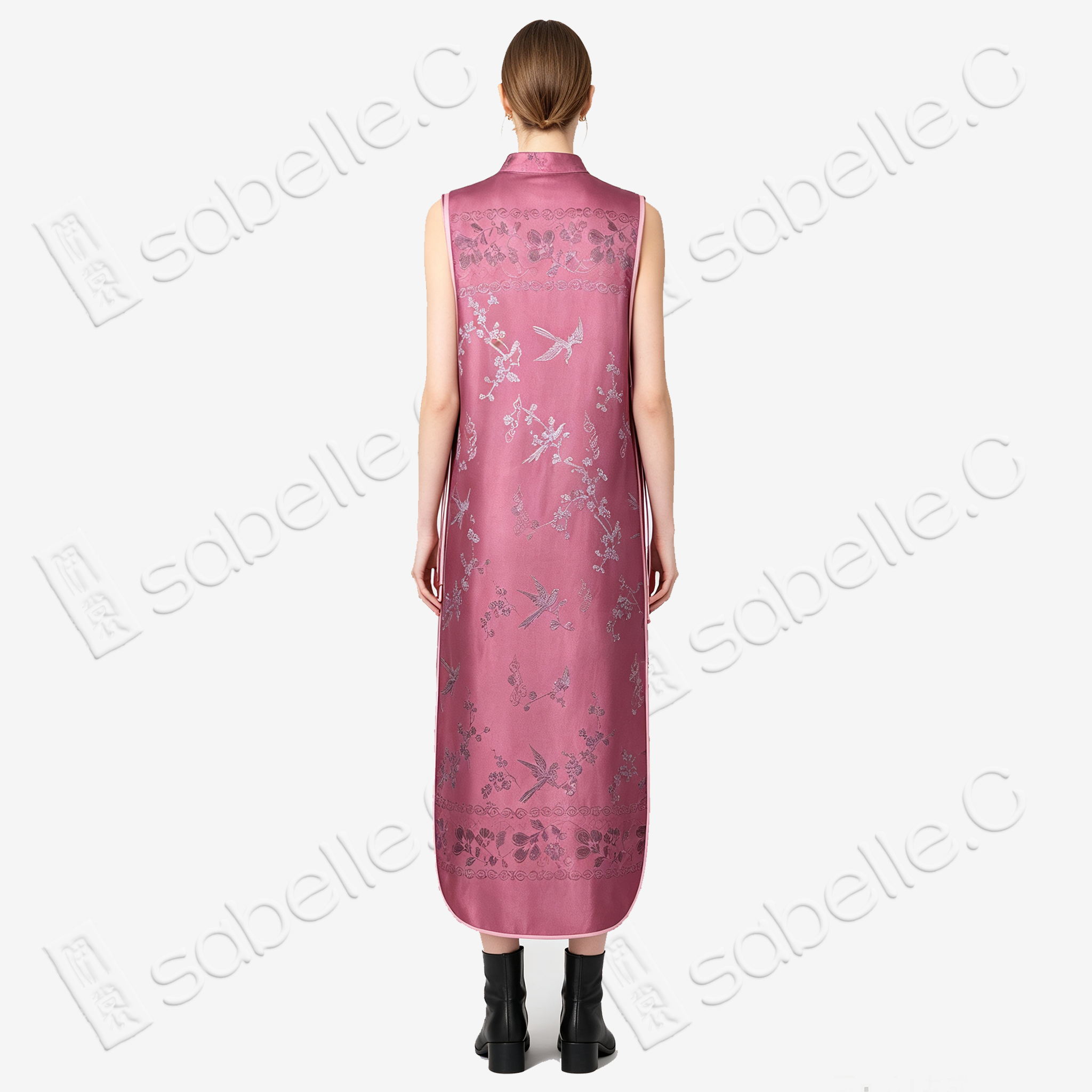 Magpie & Plum Antique Silk Qipao - 「喜上眉梢」古董真絲旗袍