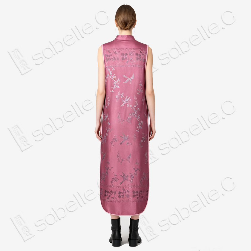 Magpie & Plum Antique Silk Qipao - 「喜上眉梢」古董真絲旗袍