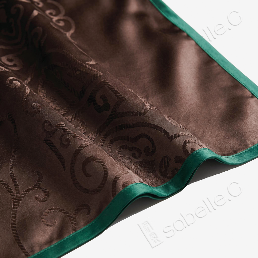 Dark Brown Antique Silk Long Tunic - 玄褐古董真絲長衫裙