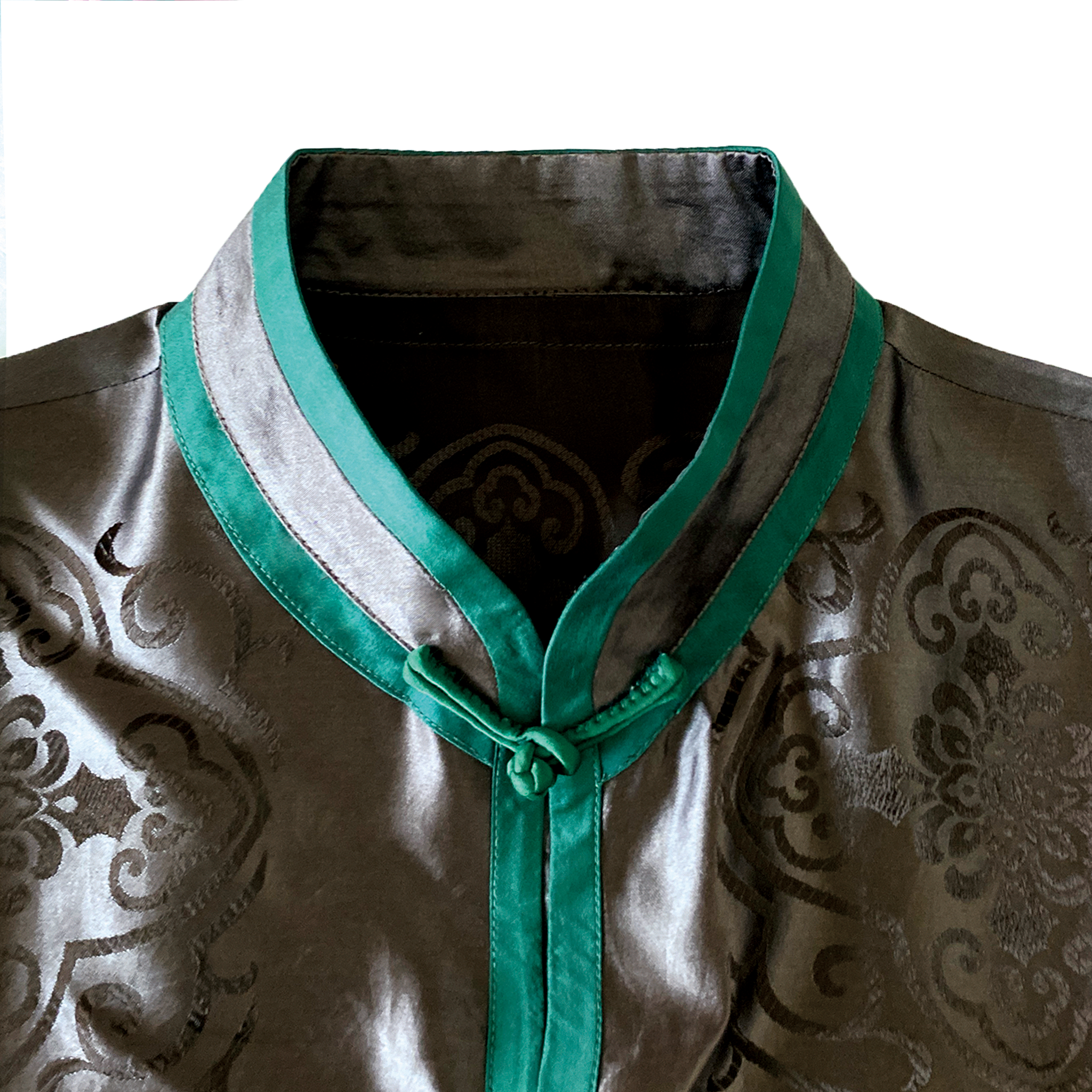 Dark Brown Antique Silk Long Tunic - 玄褐古董真絲長衫裙