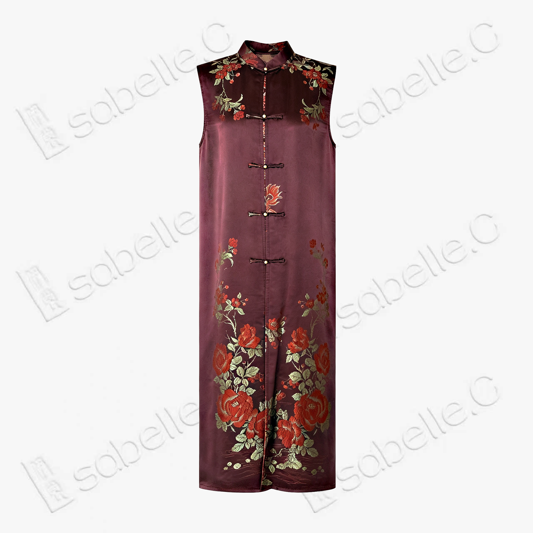 Deep Purple Floral Feast Antique Silk Qipao - 「紫絳芳筵」古董真絲旗袍