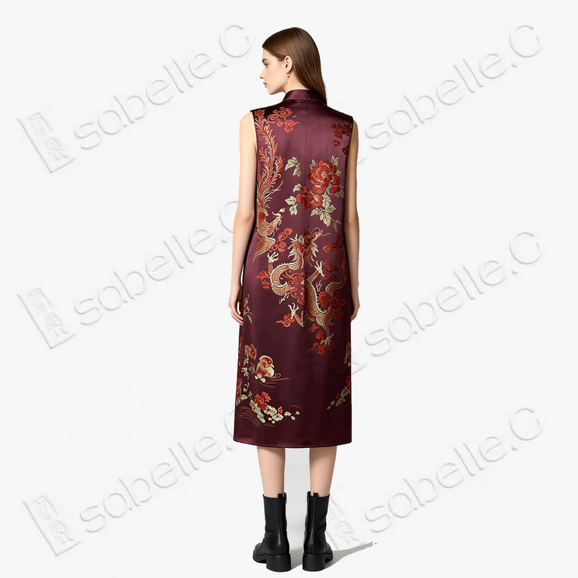 Deep Purple Floral Feast Antique Silk Qipao - 「紫絳芳筵」古董真絲旗袍