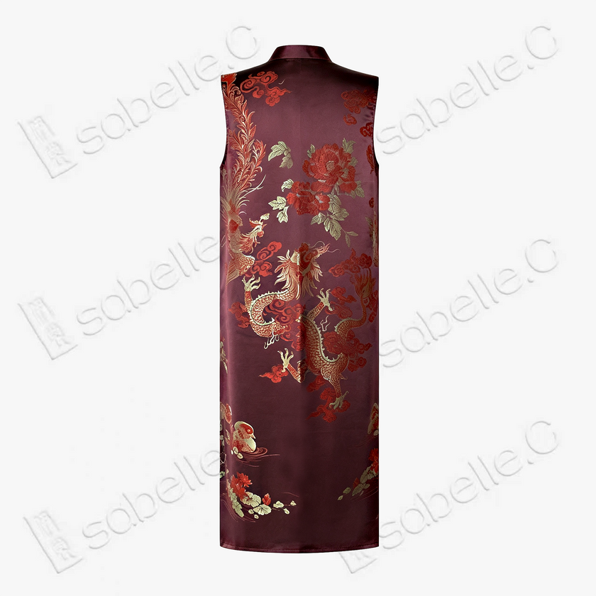 Deep Purple Floral Feast Antique Silk Qipao - 「紫絳芳筵」古董真絲旗袍