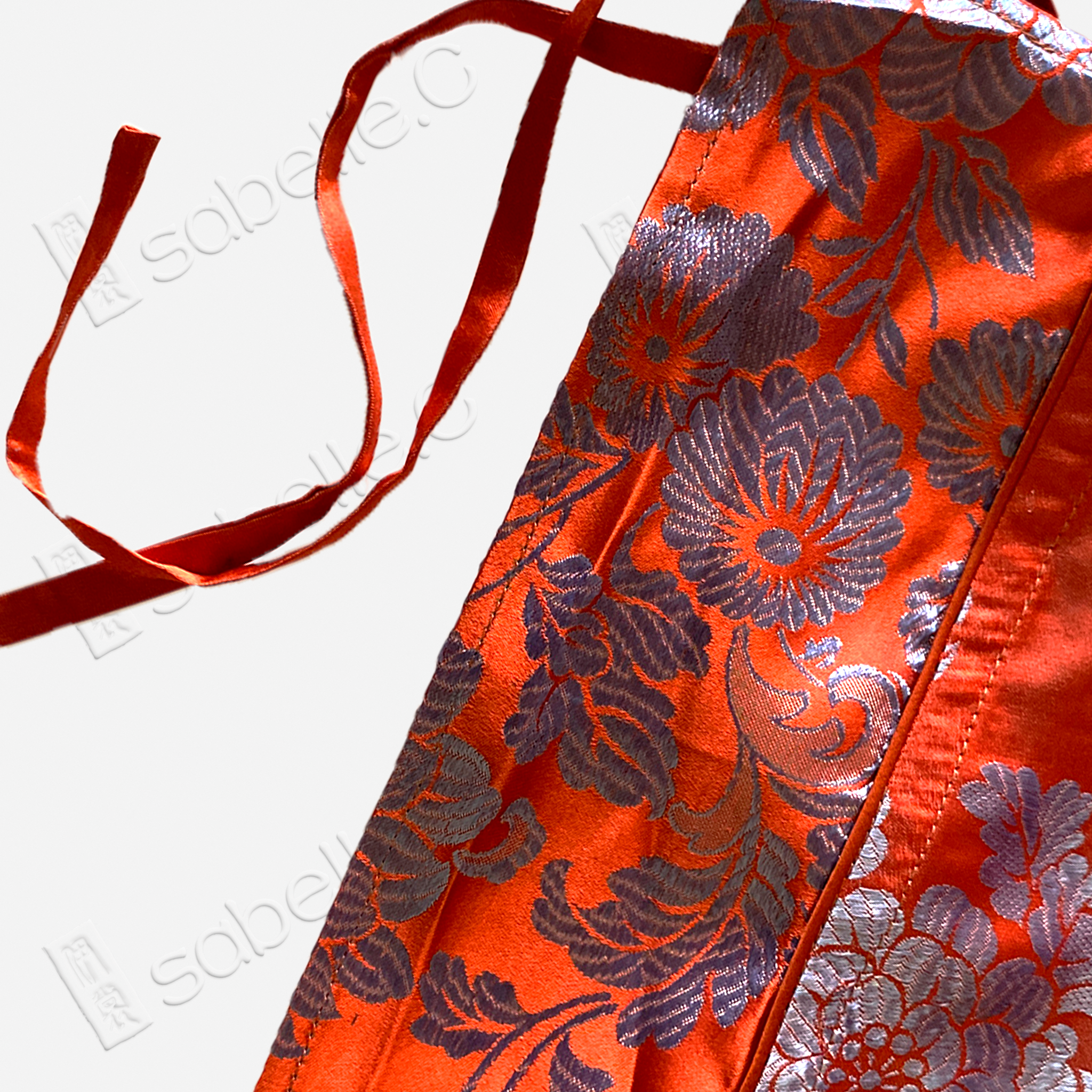 Concentric Twin Phoenix Birds Antique Silk Long Dress - 「同心對風鳥」古董真絲長裙
