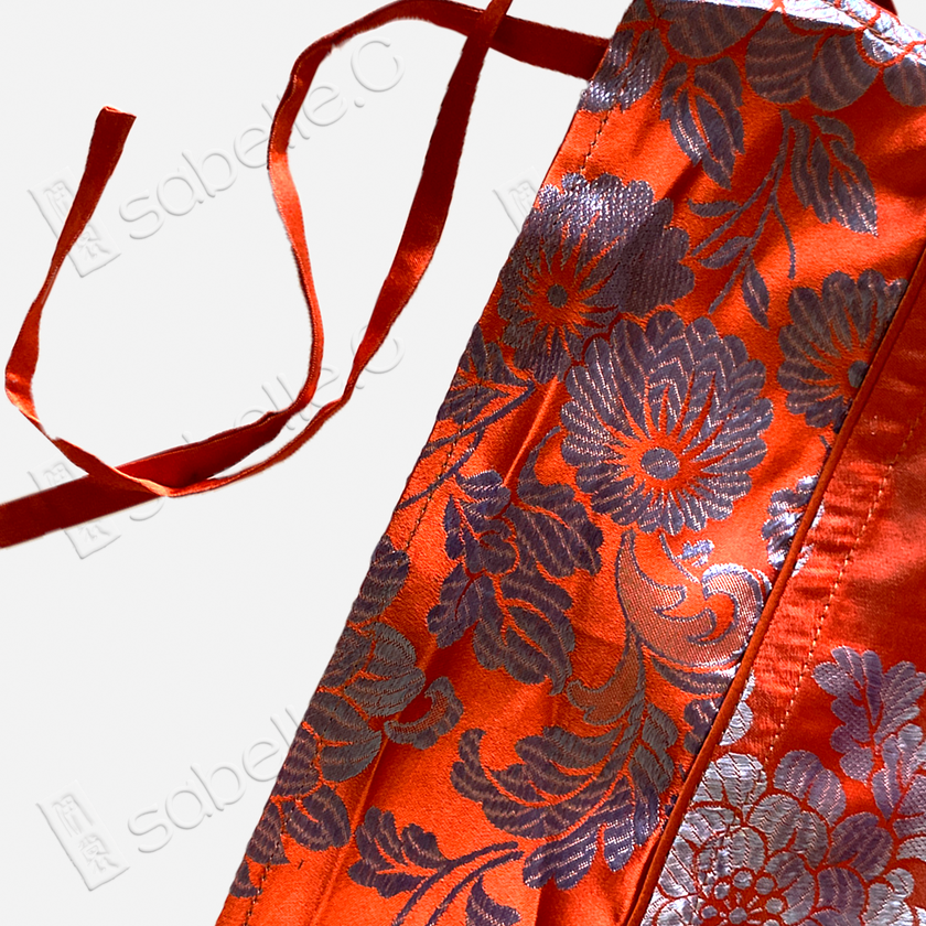 Concentric Twin Phoenix Birds Antique Silk Long Dress - 「同心對風鳥」古董真絲長裙