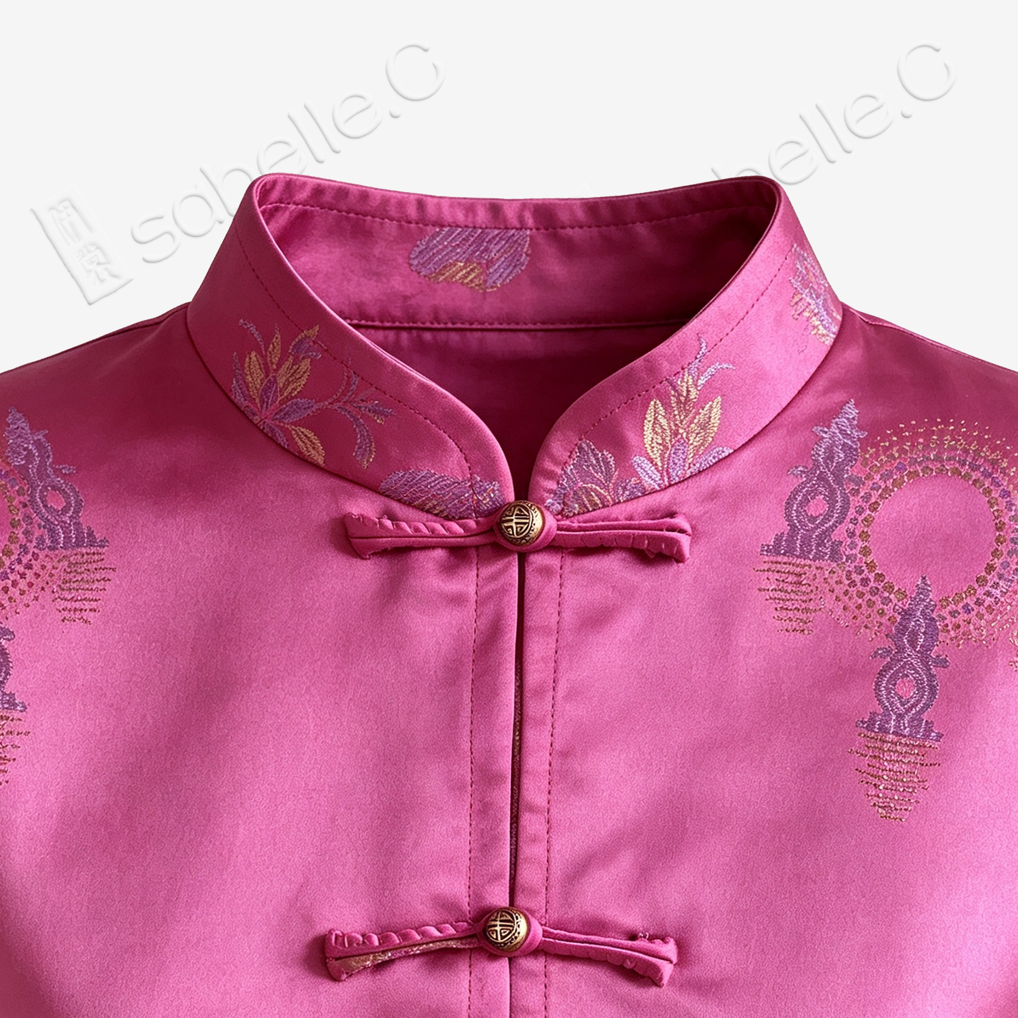 Antique Silk Qipao - 「桃霞織金」古董真絲無袖旗袍