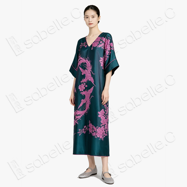 Antique Silk Long Dress - 「青梧鳳禧」古董真絲長裙