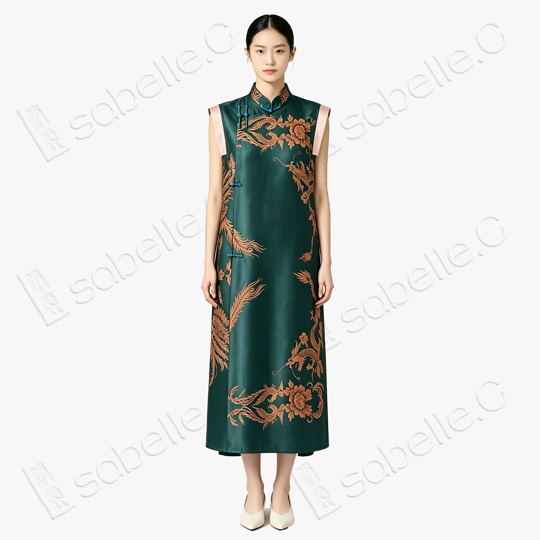 Dragon & Phoenix Antique Silk Qipao - 「龍鳳呈祥」古董真絲旗袍