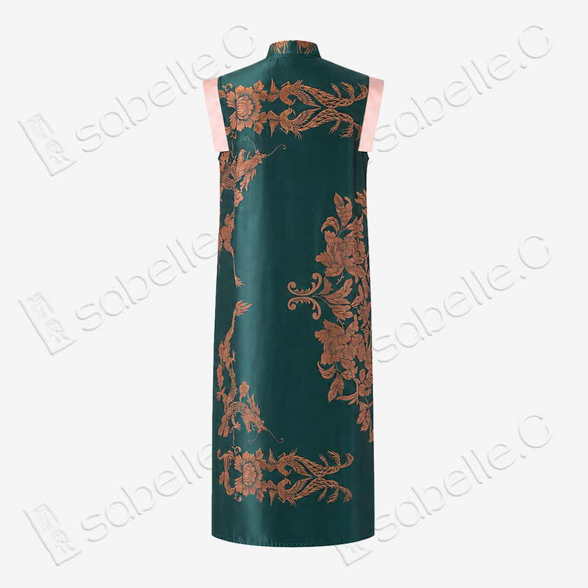 Dragon & Phoenix Antique Silk Qipao - 「龍鳳呈祥」古董真絲旗袍