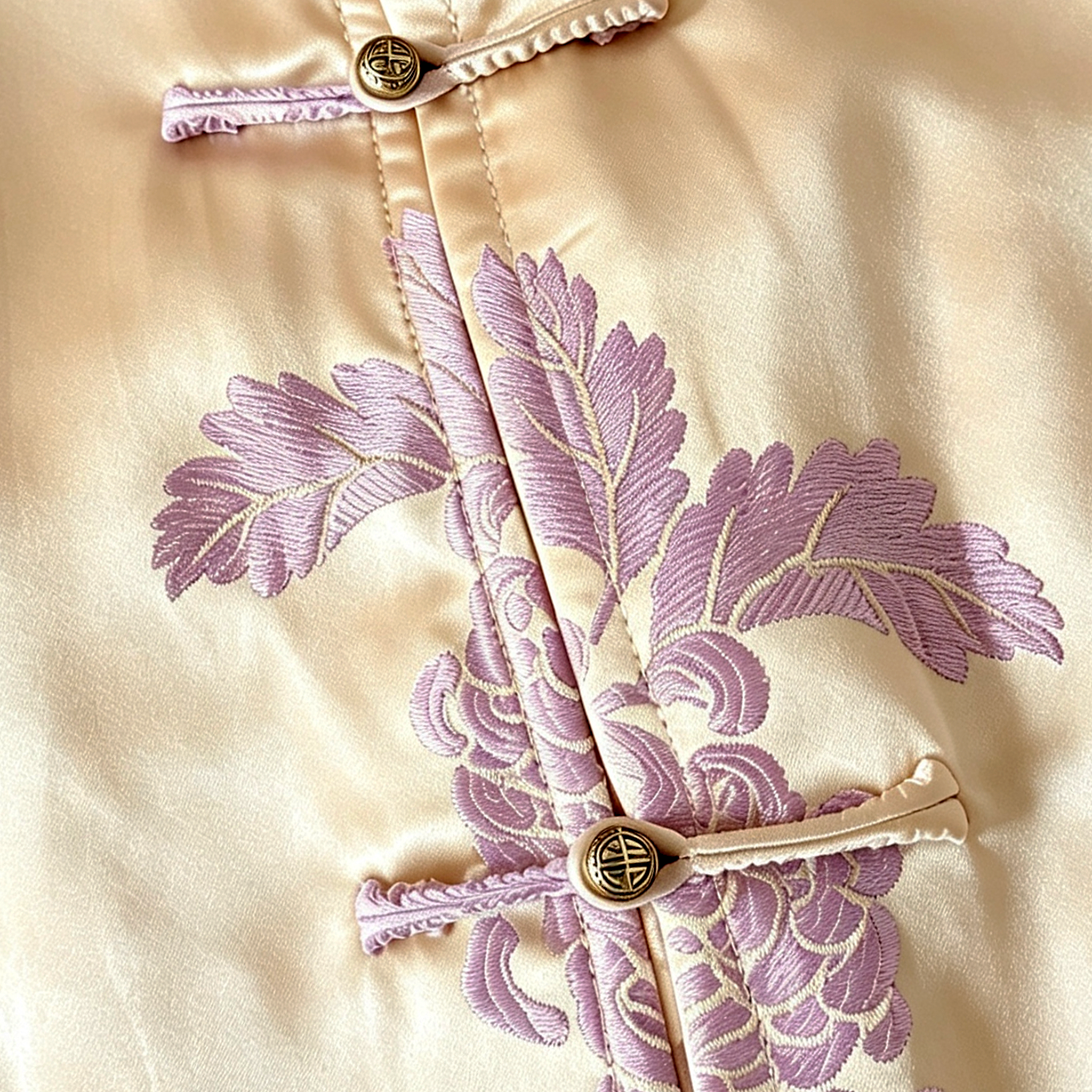 Vintage Silk Long Dress - 「淺金瑤翎」古董真絲長裙
