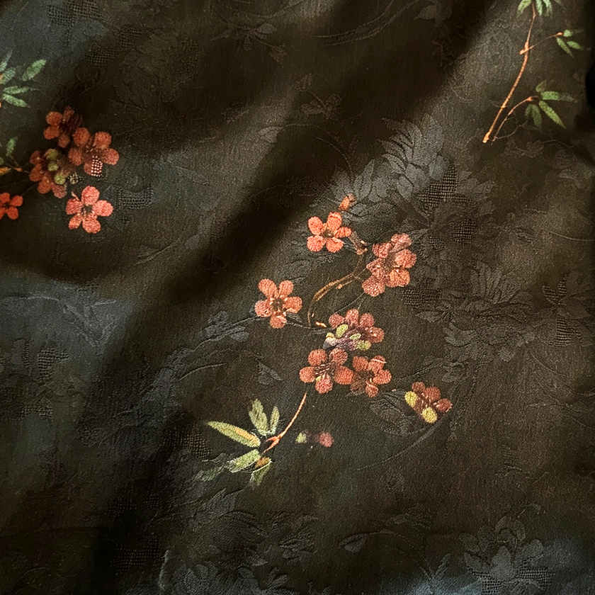 Gambiered Canton Silk Qipao - 「墨筠凝芳」香雲紗旗袍