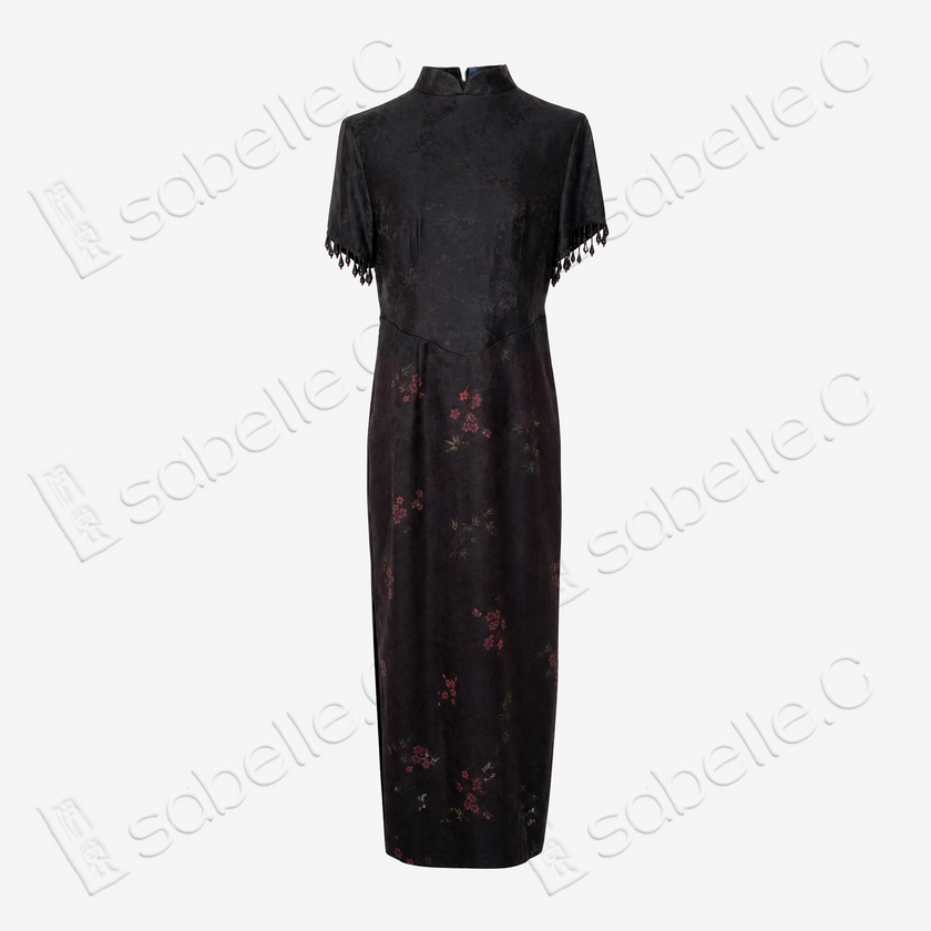 Gambiered Canton Silk Qipao - 「墨筠凝芳」香雲紗旗袍