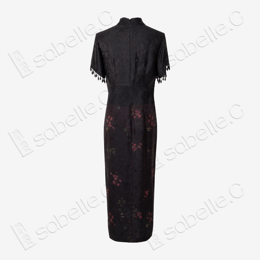 Gambiered Canton Silk Qipao - 「墨筠凝芳」香雲紗旗袍
