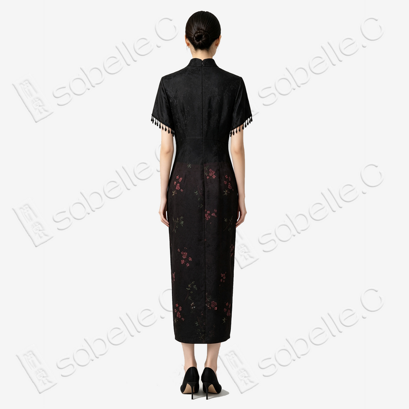Gambiered Canton Silk Qipao - 「墨筠凝芳」香雲紗旗袍