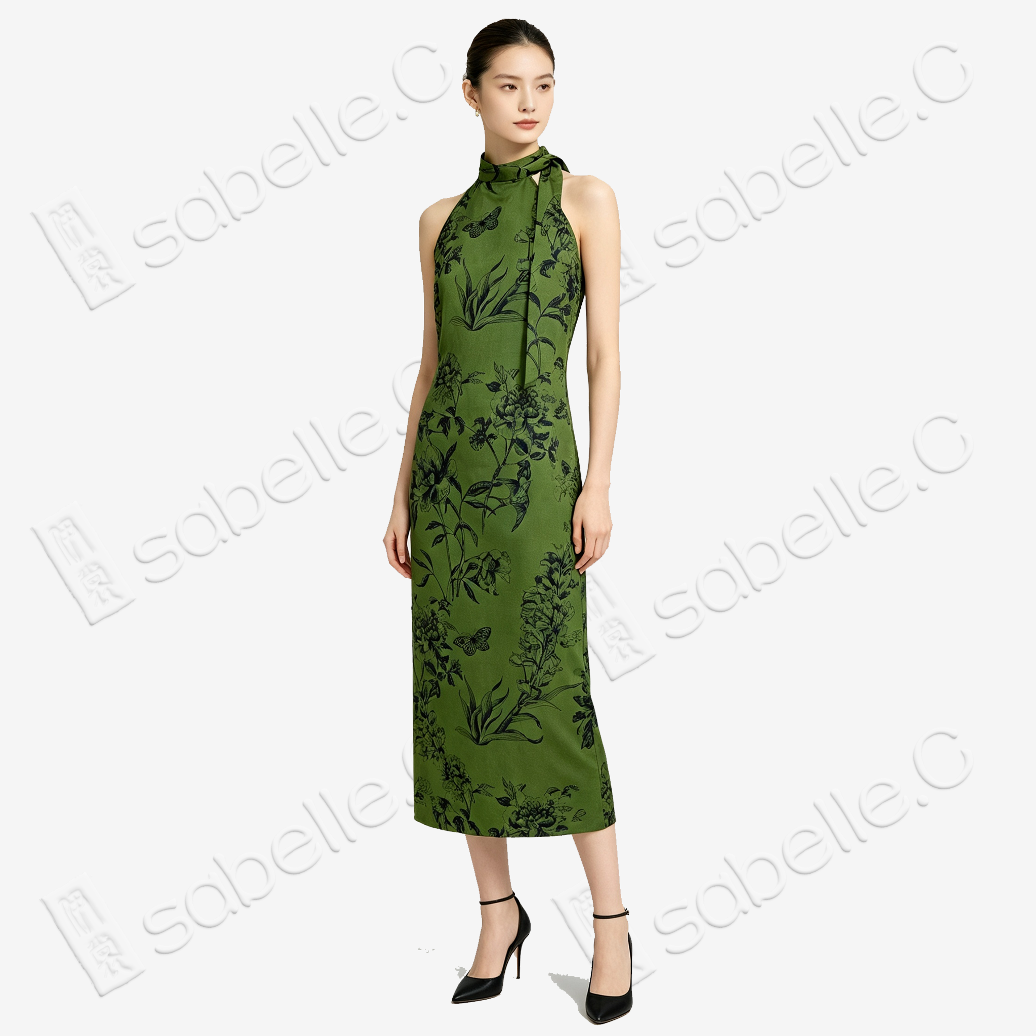 Gambiered Canton Silk Qipao - 「筠庭蝶夢」紅雲紗旗袍