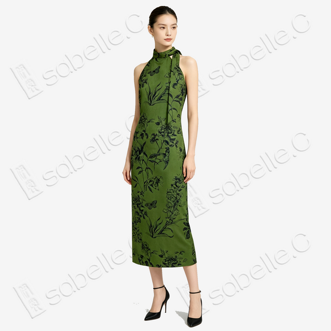 Gambiered Canton Silk Qipao - 「筠庭蝶夢」紅雲紗旗袍