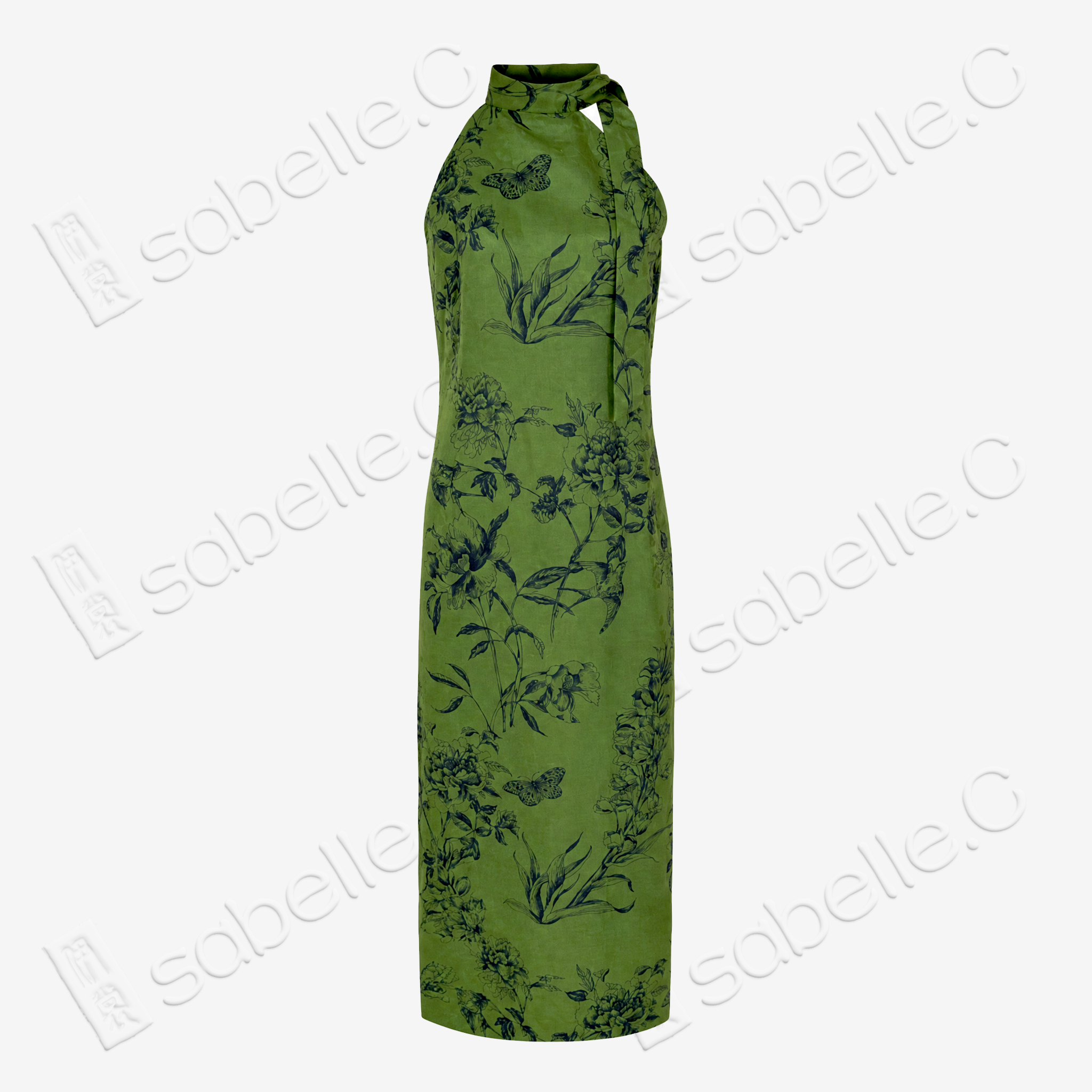 Gambiered Canton Silk Qipao - 「筠庭蝶夢」紅雲紗旗袍