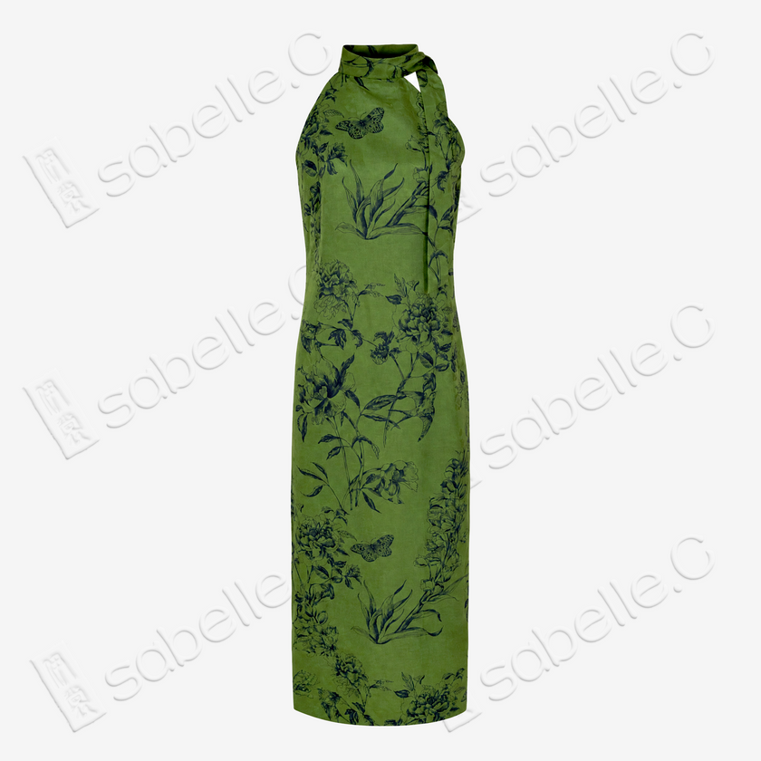 Gambiered Canton Silk Qipao - 「筠庭蝶夢」紅雲紗旗袍