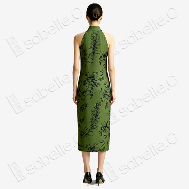 Gambiered Canton Silk Qipao - 「筠庭蝶夢」紅雲紗旗袍