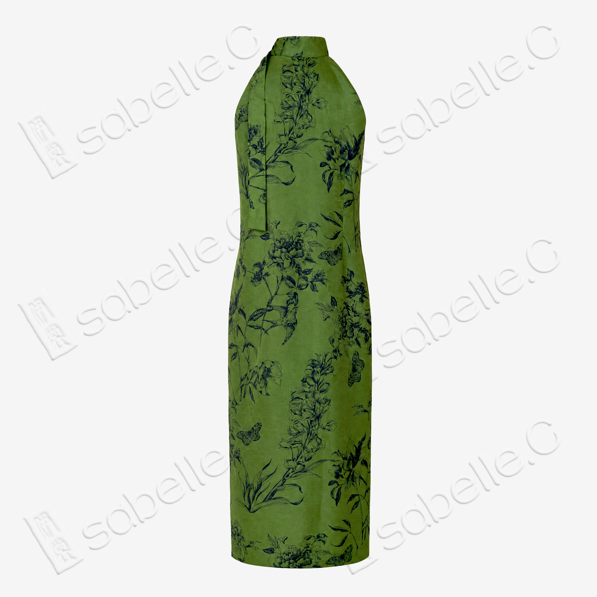 Gambiered Canton Silk Qipao - 「筠庭蝶夢」紅雲紗旗袍