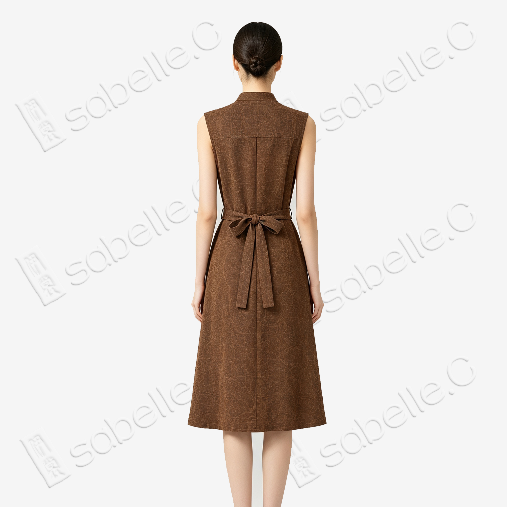 Tortoise Crack Pattern Gambiered Canton Silk Dress - 龜裂紋香雲紗長裙