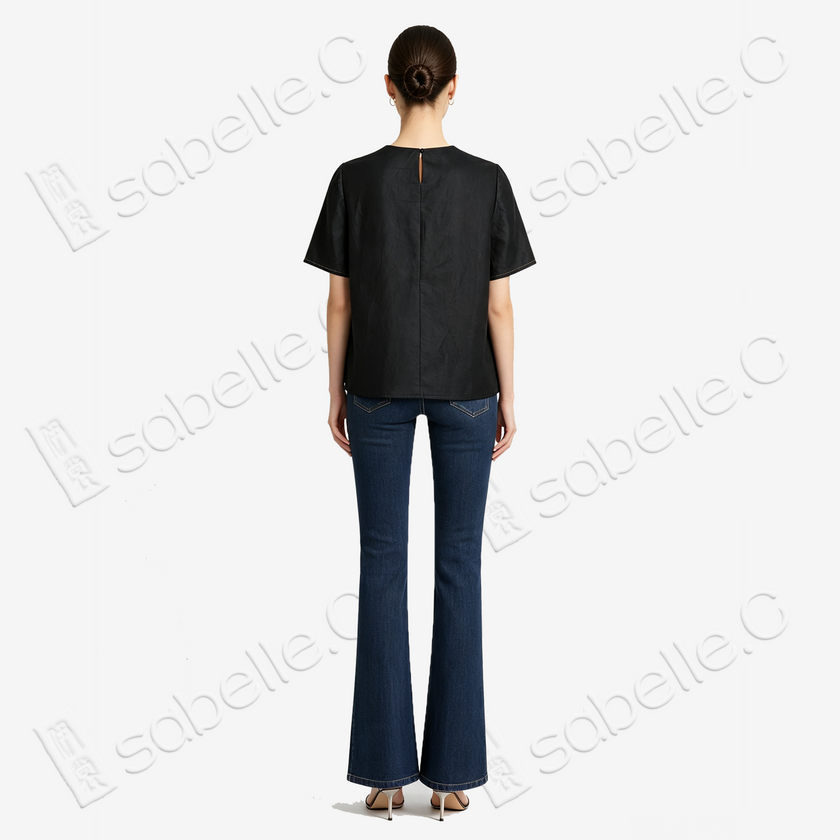 Gambiered Canton Silk Blouse - 香雲紗上衣