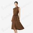 Tortoise Crack Pattern Gambiered Canton Silk Dress - 龜裂紋香雲紗長裙