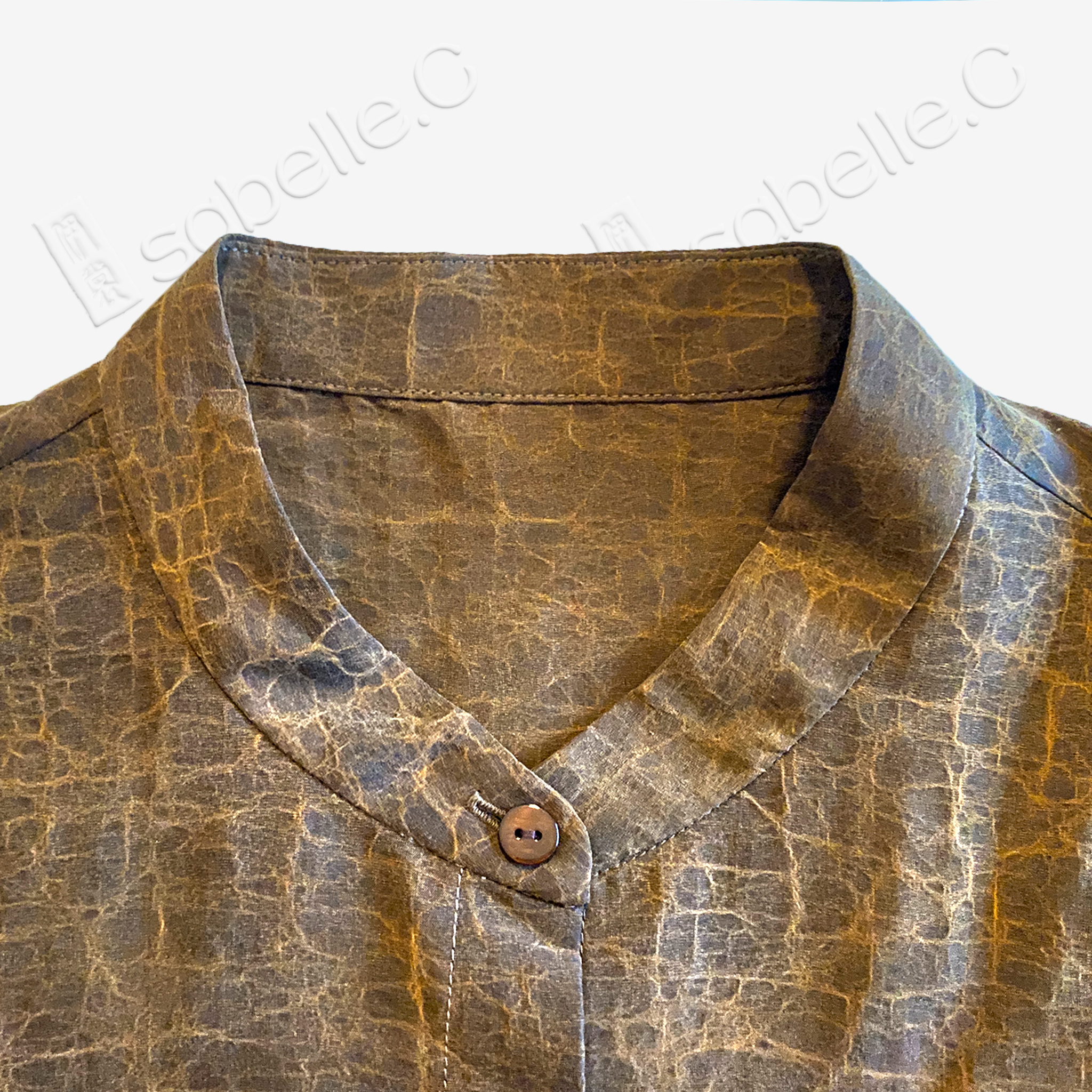 Tortoise Crack Pattern Gambiered Canton Silk Dress - 龜裂紋香雲紗長裙