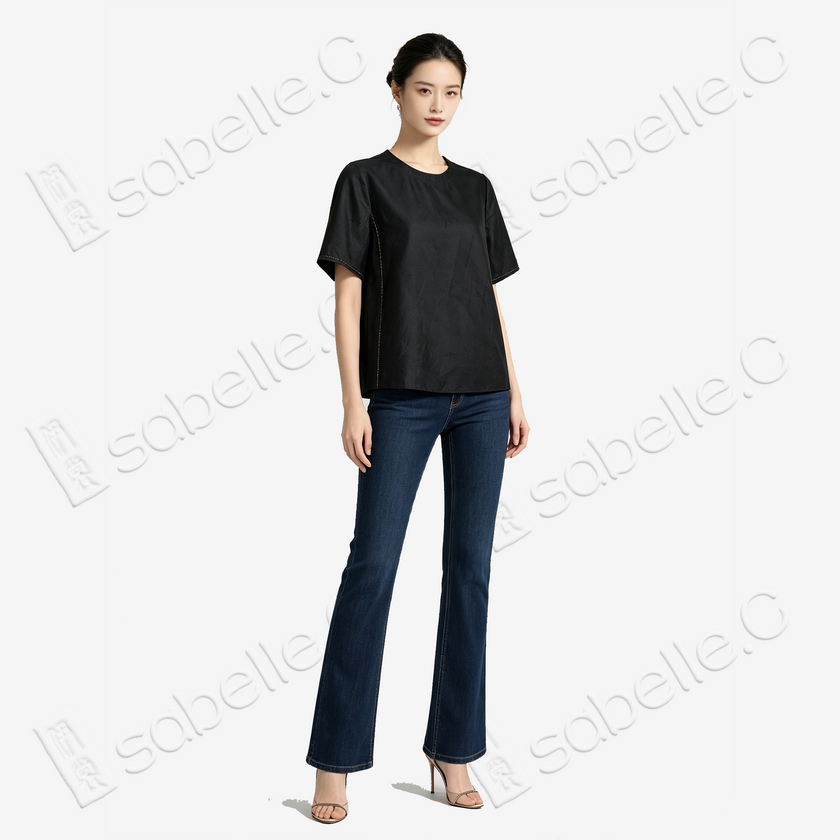Gambiered Canton Silk Blouse - 香雲紗上衣