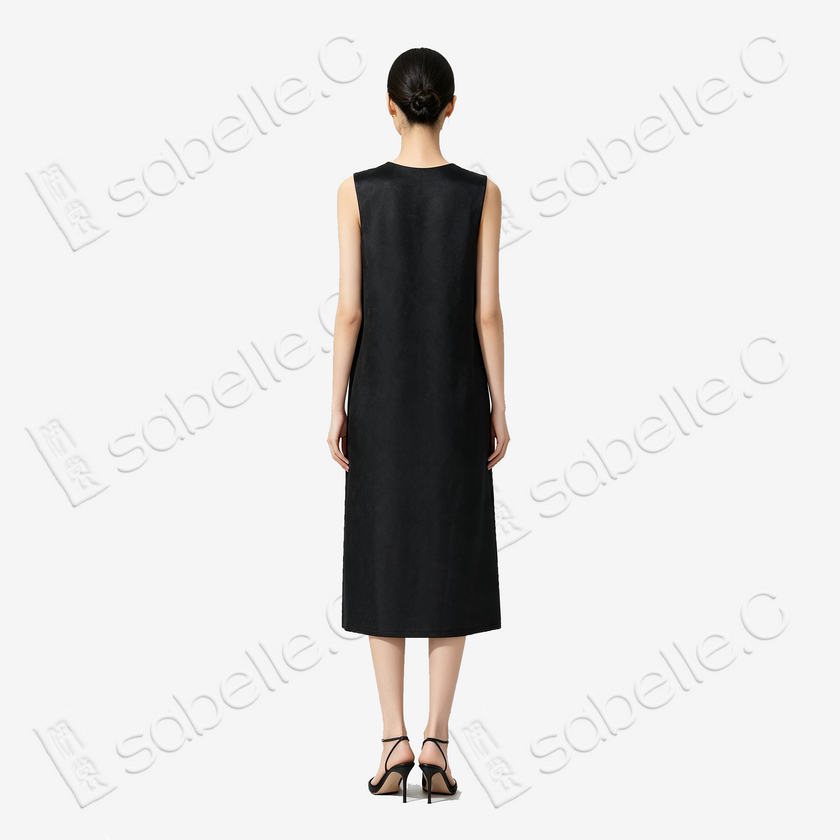 Gambiered Canton Silk Dress - 香雲紗無袖連衣裙