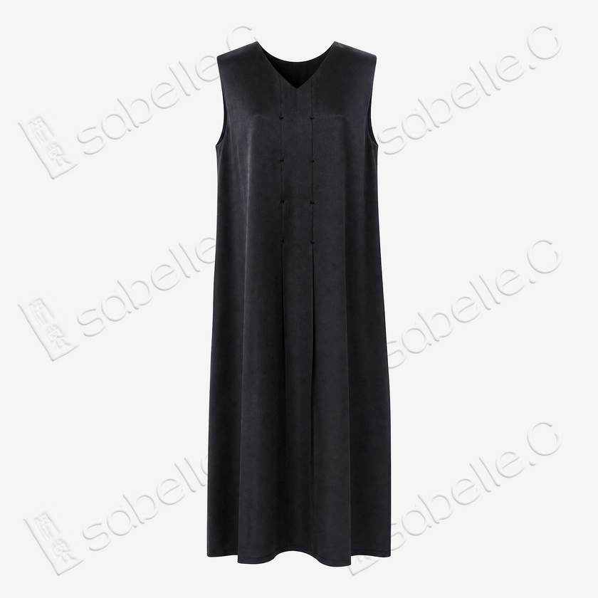 Gambiered Canton Silk Dress - 香雲紗無袖連衣裙