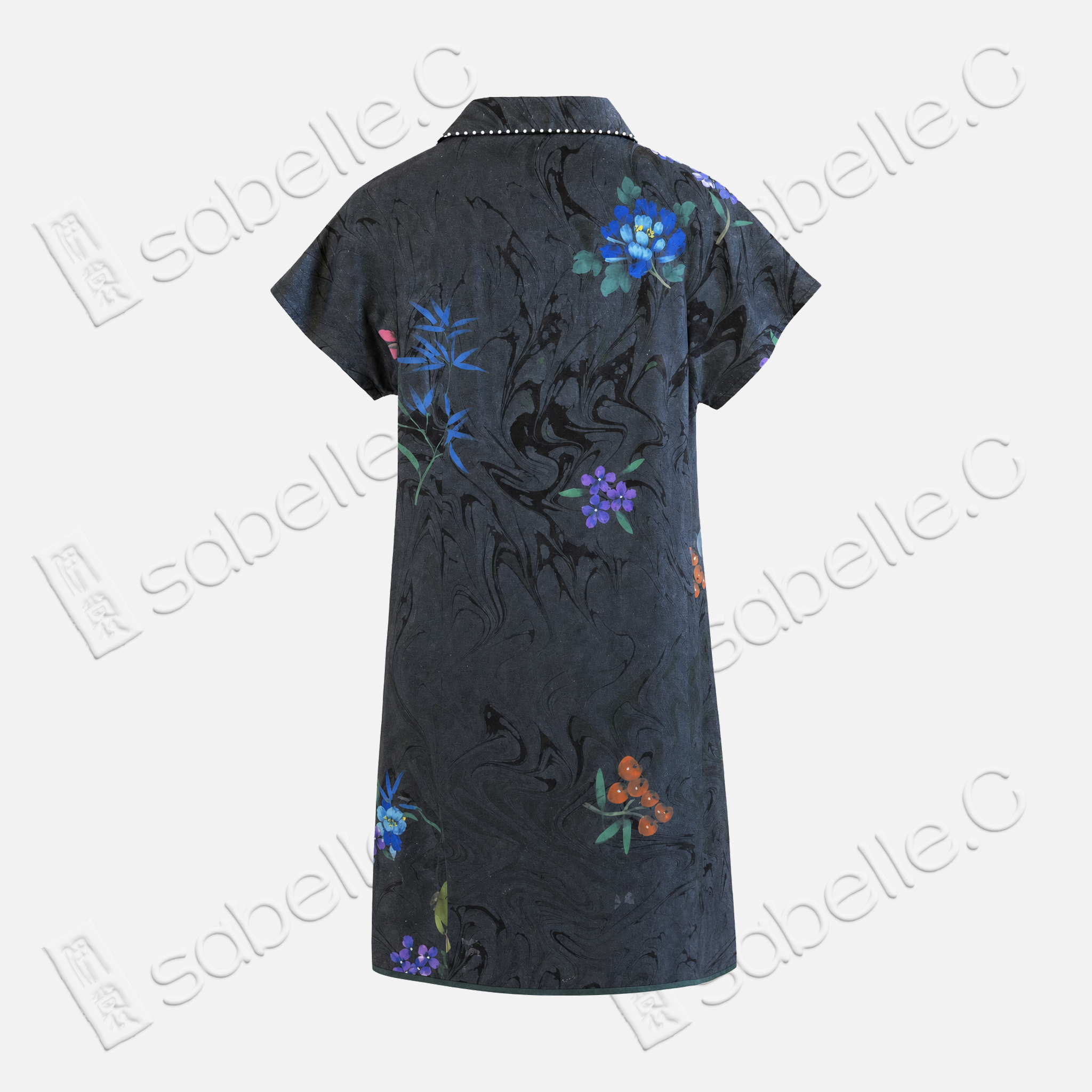 Mid‑length Gambiered Canton Silk Tunic - 香雲紗中長款上衣