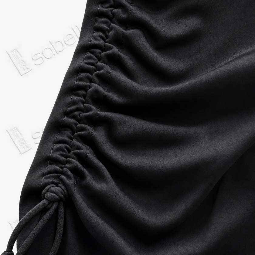 Leather‑Finish Gambiered Canton Silk Dress - 皮子料重緞香雲紗裙