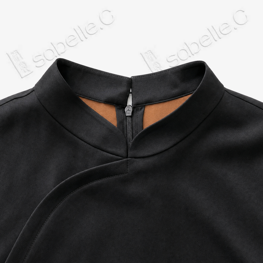 Leather‑Finish Gambiered Canton Silk Dress - 皮子料重緞香雲紗裙