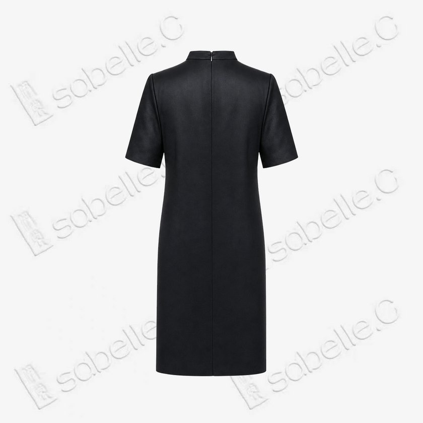 Leather‑Finish Gambiered Canton Silk Dress - 皮子料重緞香雲紗裙