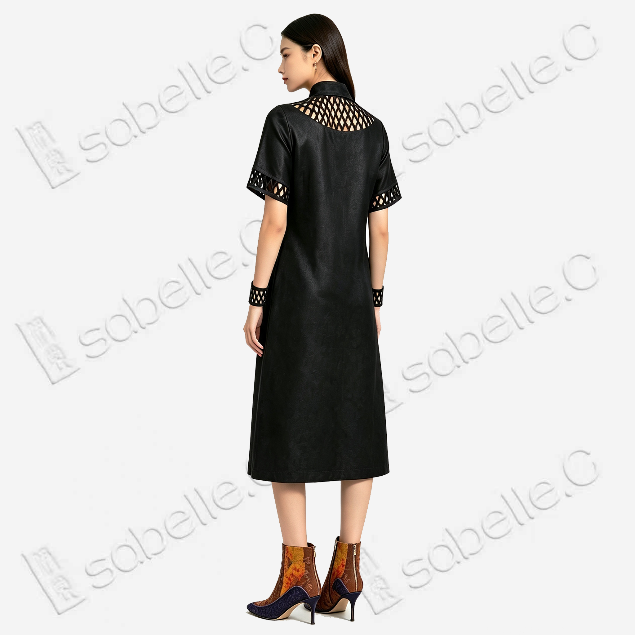 Heavy‑Satin Leather‑Finish Gambiered Canton Silk Dress - 皮子料重緞香雲紗裙