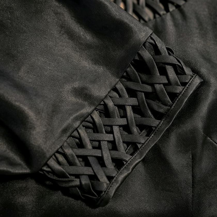Heavy‑Satin Leather‑Finish Gambiered Canton Silk Dress - 皮子料重緞香雲紗裙