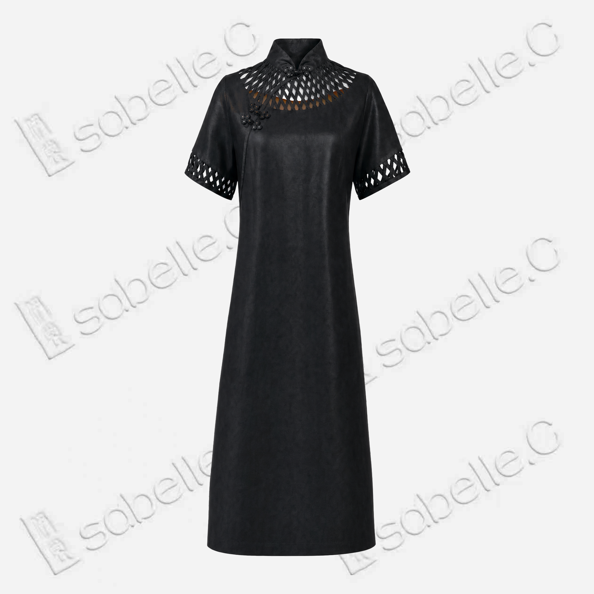 Heavy‑Satin Leather‑Finish Gambiered Canton Silk Dress - 皮子料重緞香雲紗裙