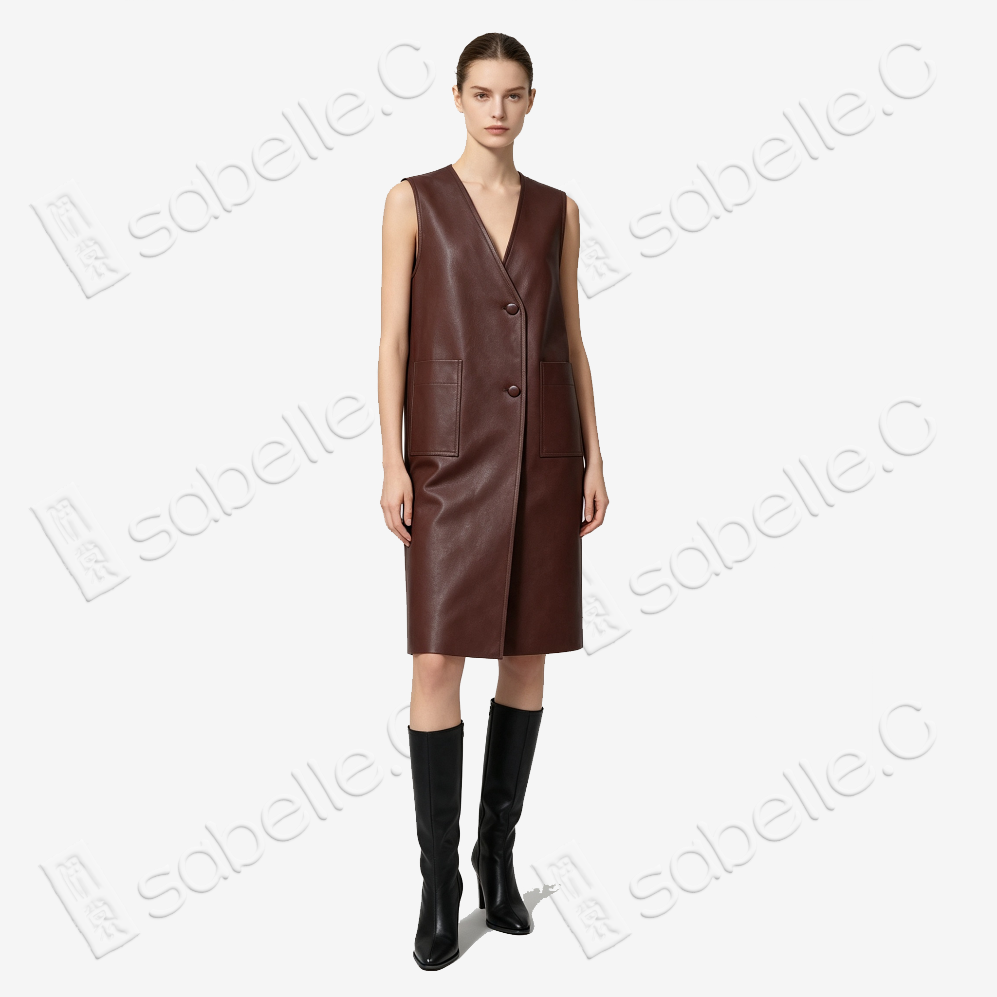 Gambiered Canton Silk Dress - 紅雲紗連衣裙
